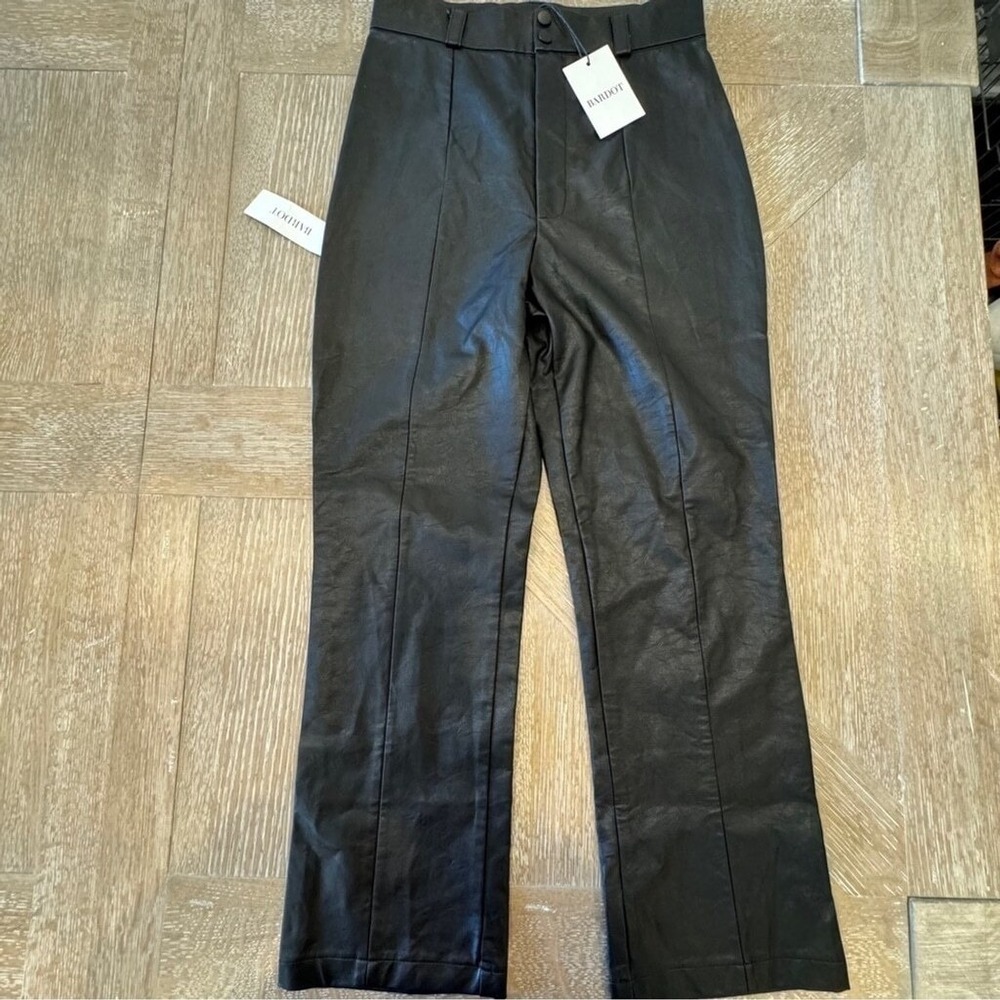 BARDOT Faux Leather High Waisted Pants Size 8 Color Black  NWT